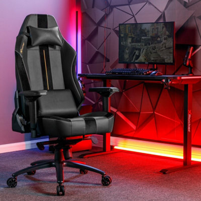 X Rocker Onyx PC Office Gaming Chair Ergonomic Computer Desk Chair Velvet Faux Leather with