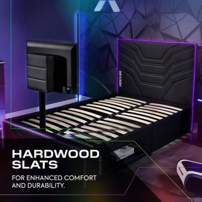 X Rocker Oracle Single LED TV Gaming Bed - Black RGB