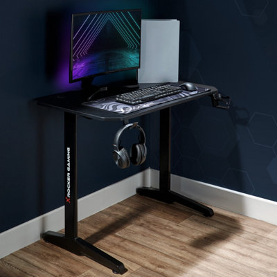 X-Rocker Panther Gaming Desk 100 x 60cm with FREE Mousepad - BLACK