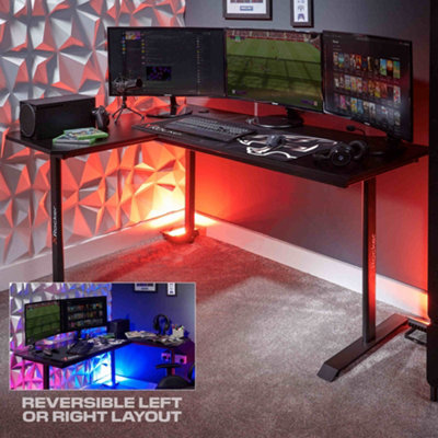 X Rocker Panther XL 155cm Reversible Corner Gaming Desk with Mousepad ...