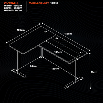 X rocker panther xl corner gaming desk hotsell