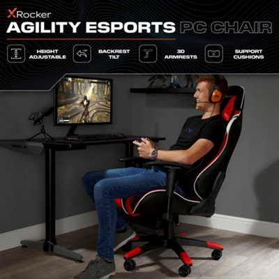 X Rocker PC Gaming chair Height Adjustable Recline Swivel Agility