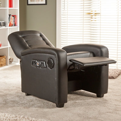 X-Rocker Premier 4.1 Recliner Arm Chair with Wireless Bluetooth Audio and Footrest - BLACK