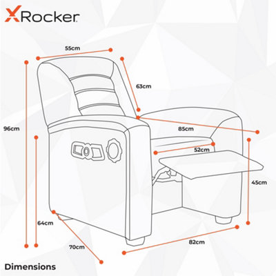 X-Rocker Premier 4.1 Recliner Arm Chair with Wireless Bluetooth Audio and Footrest - BLACK