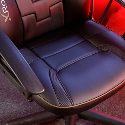 X-Rocker Saturn Mid Back Office PC Chair - BLACK / GOLD