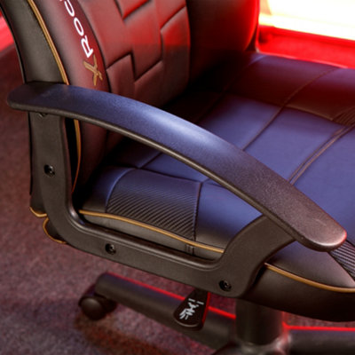 X-Rocker Saturn Mid Back Office PC Chair - BLACK / GOLD
