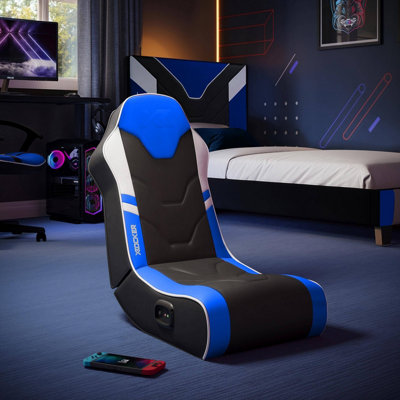 X Rocker Shadow 2.0 Audio Floor Rocker Gaming Chair for Kids - Blue and ...