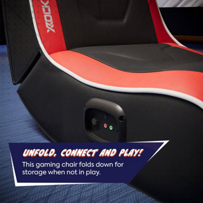 X Rocker Shadow 2.0 Audio Floor Rocker Gaming Chair for Kids - Red and ...