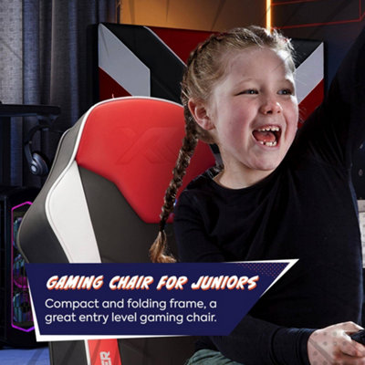 X Rocker Shadow 2.0 Audio Floor Rocker Gaming Chair for Kids - Red and ...
