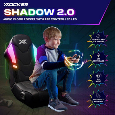 X Rocker Shadow RGB 2.0 Audio Floor Rocker Gaming Chair with App ...
