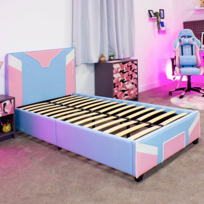 X Rocker Single Gaming Bed in a Box Bubblegum Pink Girls Faux