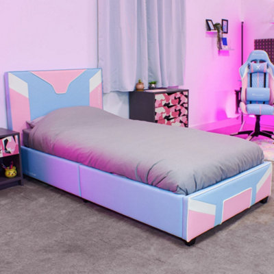 X Rocker Single Gaming Bed in a Box Bubblegum Pink Girls Faux Leather 3ft Cerberus DIY at B Q