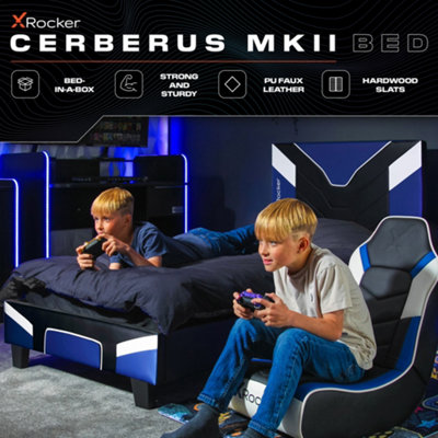 X Rocker Small Double Gaming Bed Cerberus MKII Bed in a Box PU