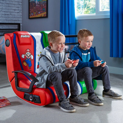 X Rocker Super Mario 2.1 Gaming chair for Kids 2 Seater Dual Floor Rocking Seat