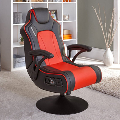 X-Rocker Torque 2.1 Gaming chair Wireless Bluetooth Audio PU Leather Seat Red