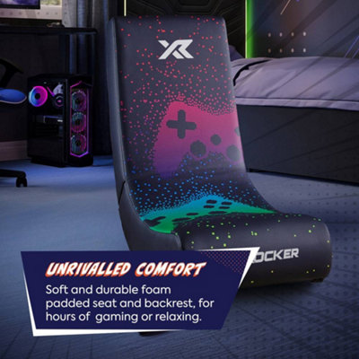 X Rocker Video Rocker Gaming Chair for Kids - Pixel Black