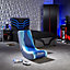 X ROCKER Video Rocker Kids Gaming Chair Foldable Floor Rocker for Kids and Juniors, Low Folding Rocking Seat - Lava Edition BLUE