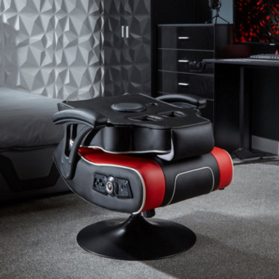 x rocker nemesis 2.1 bluetooth gaming chair with vibration X Rocker 7004001 Nemesis RGB Pedestal Gaming Chair - Black main image 1