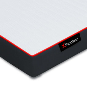 X-Rocker X-Cool Medium Firm Hypoallergenic Small Double Foam Mattress 4ft for Gaming Beds - WHITE / ORANGE