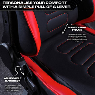 X Rocker XR Racing Chicane Racing Sim Cockpit Gaming Chair - Black / Red