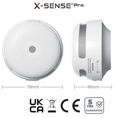X-Sense Pro Smart Smoke Alarm - Wireless & Interconnectable with 5 Year Replaceable Battery: Single Pack