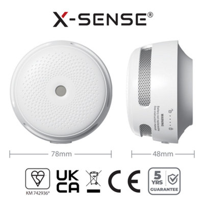X-Sense Smoke and Heat Alarm Set - Battery Powered & Interlinkable - 3 Smoke / 1 Heat