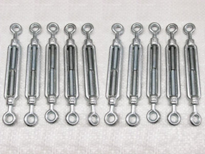 x10 M5 Galvanised Forged Straining Screw Eye Eye - Caravan Turnbuckle Open Body