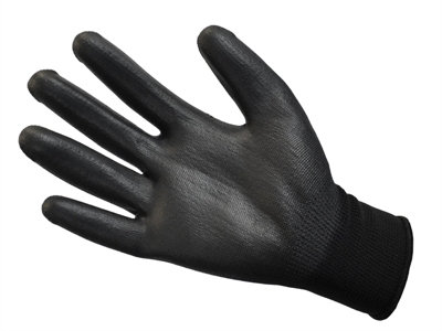 x10 Scan Black Gloves PU Coated Dipped for Dexterity 10 Pair Pack SCAGLOPU - 3