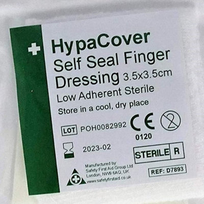 X12 HypaCover Sterile Finger Dressing Self Seal HSE Compliant 1st Aid D7893