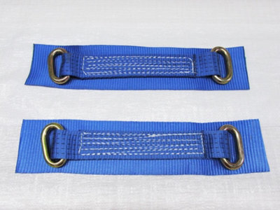 x2 12" Oval Link Wheel Straps - Recovery Bridging Trailer Car Vehicle Web Alloy