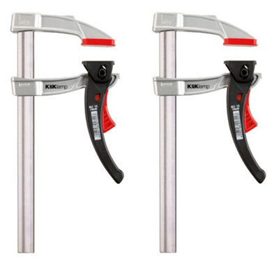 x2 Bessey KliKlamp Quick Release Ratchet F Clamps Light and Strong KLI 300/80