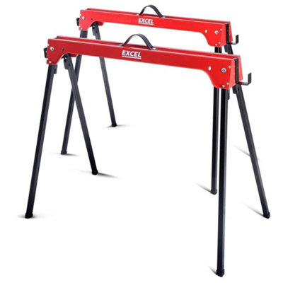 X2 Excel Twin Pack 5157 Compact Folding Steel Saw Horse Heavy Duty up to 500kg