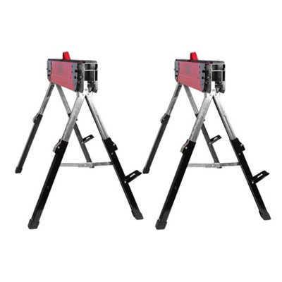 X2 Excel Twin Pack 6288 Heavy Duty Steel Folding Saw Horse Adjustable Leg 1178kg - 4