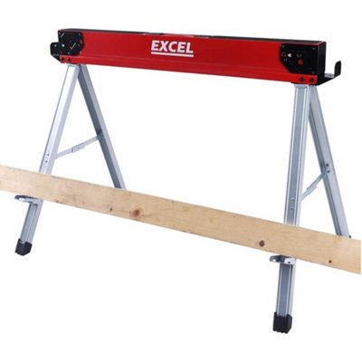 X2 Excel Twin Pack 8502 Heavy Duty Steel Folding Saw Horse Easy Carry 1000kg - 3