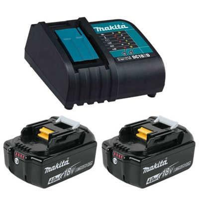 X2 Genuine Makita 18V 4.0Ah LXT Lithium Battery BL1840 + DC18SD 240v Charger