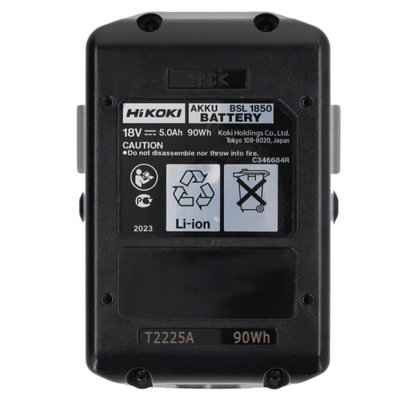 X2 HiKOKI BSL1850 18V 5.0ah Li-ion Compact Battery Slide Battery Pack Hitachi - 5