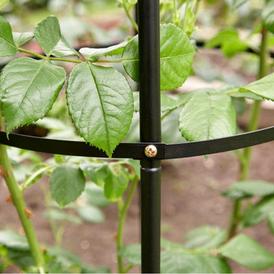 x2 Kingfisher Decorative Climbing Plant Support Obelisk Garden Black Metal 1.9m - 3