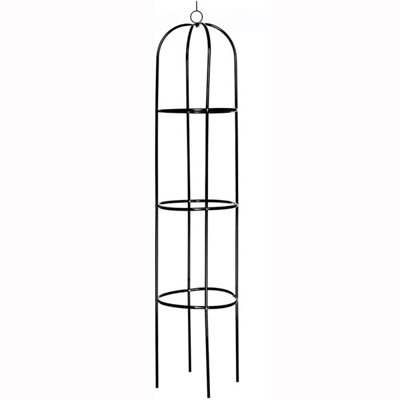 x2 Kingfisher Decorative Climbing Plant Support Obelisk Garden Black Metal 1.9m - 6