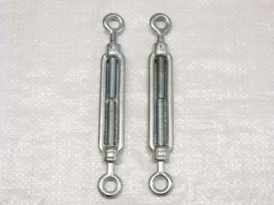 x2 M6 Galvanised Forged Straining Screw Eye Eye - Caravan Turnbuckle Open Body
