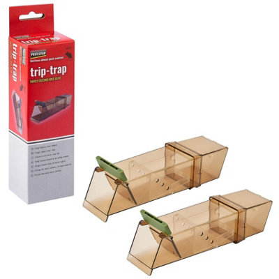 x2 Pest-Stop Trip-Trap Humane Mouse Trap Easy Small Rodent Trap PSTTB ...