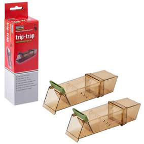 x2 Pest-Stop Trip-Trap Humane Mouse Trap Easy Small Rodent Trap PSTTB PRCPSTTB