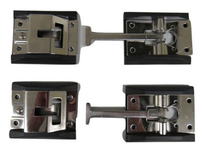 X2 Stainless Steel Door Retainers  - Truck Motorhome Horsebox Hook & Catch