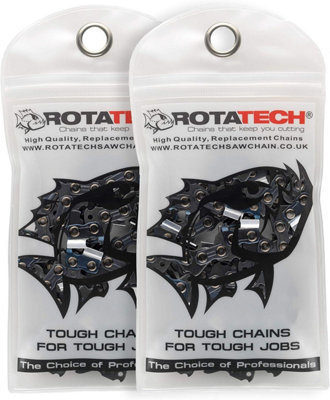 x2 (Two) GENUINE Rotatech CHAINSAW CHAIN 35CM 52 LINKS TO SUIT BOSCH AKE35