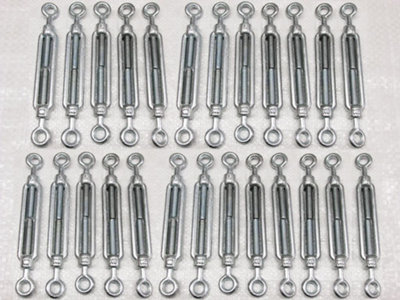 x25 M5 Galvanised Forged Straining Screw Eye Eye - Caravan Turnbuckle Open Body