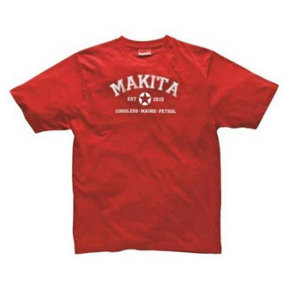X3 Makita Red Grey Crew Neck L T-Shirt Official Merchandise EST 1915 LARGE
