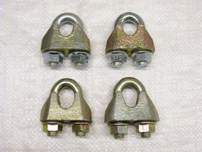 x4 6MM DIN1142 Wire Rope Grips Zinc Plated - Cable Clamp Fixing Bulldog Lifting