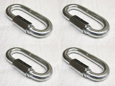 X4 6MM Galvanised Standard Quick Link - Rope Secure Attach Galv Maillon