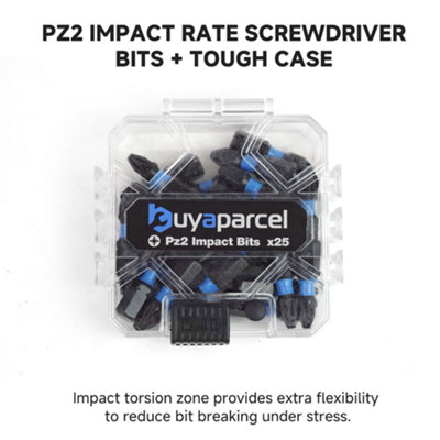 X4 BAP 25PC Impact Torsion PZ2 Pozi 2 Screwdriver Set Drill Bits Impact Driver - 4