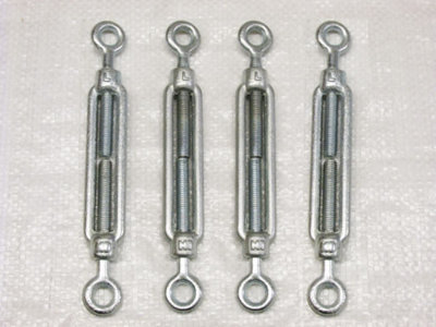 x4 M5 Galvanised Forged Straining Screw Eye Eye - Caravan Turnbuckle Open Body