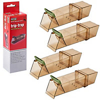 x4 Pest-Stop Trip-Trap Humane Mouse Trap Easy Small Rodent Trap PSTTB PRCPSTTB